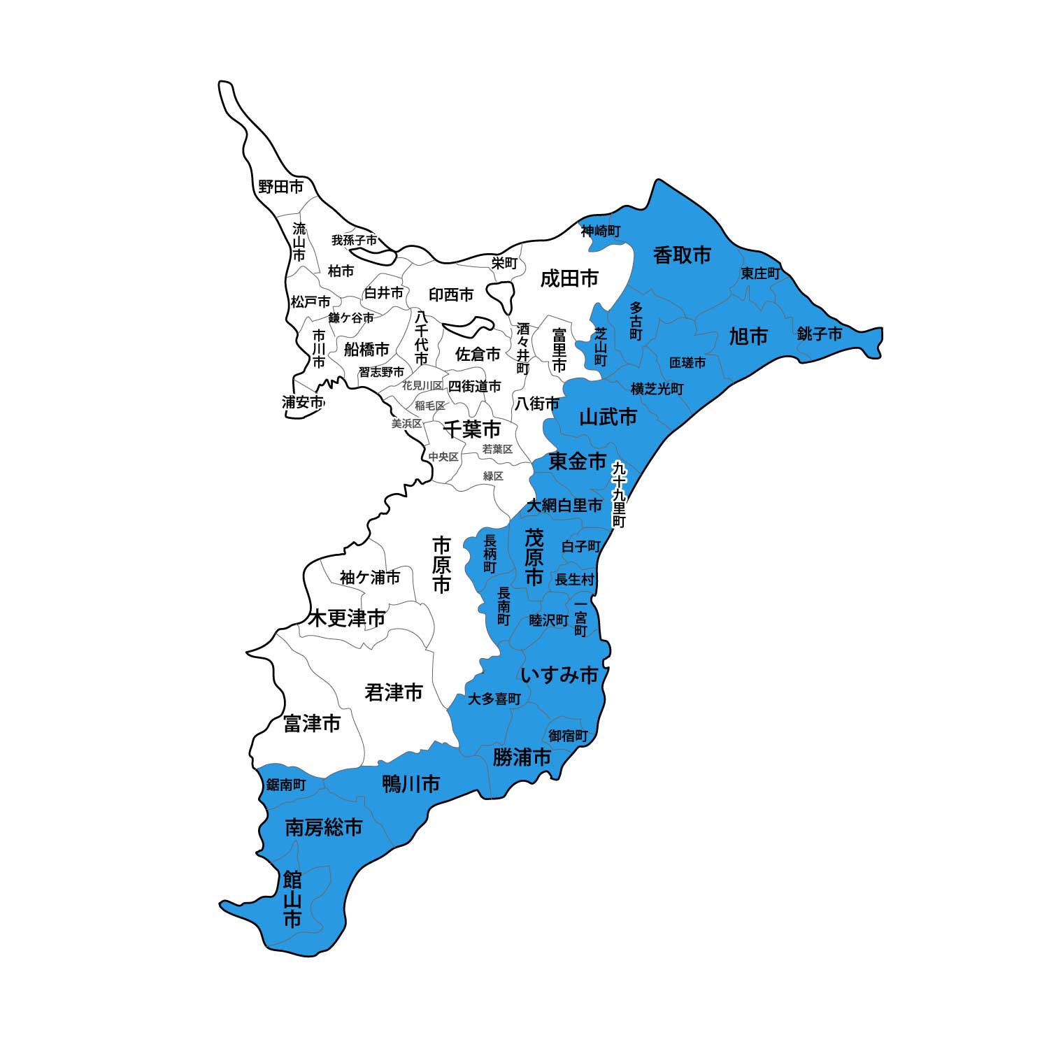 千葉県の地図