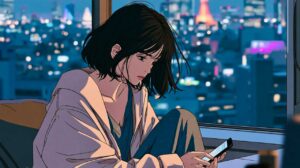 LINEで探偵の無料相談をする女性
